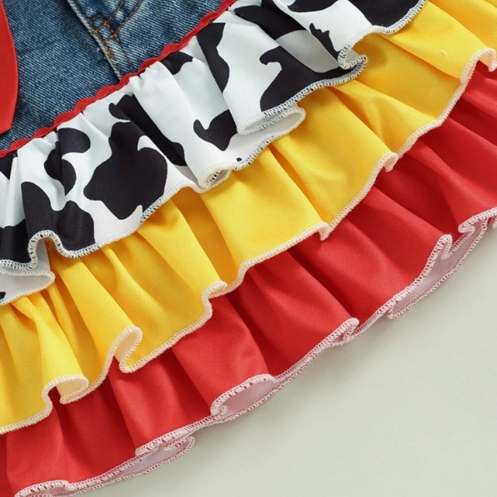 Toddler Jessie Cowgirl Costume Set with Denim Ruffle Skirt - Picture 6 of 8